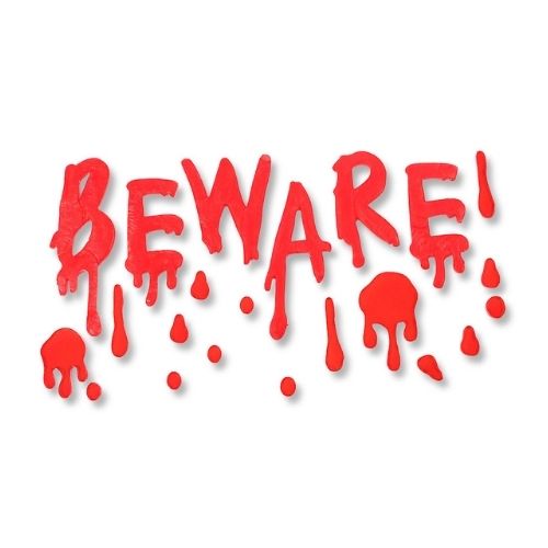 Blood Red Horrifying Gel Window Clings Assorted Designs Halloween Decorations FabFinds Bloody Beware!  