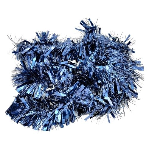 Blue Chunky Tinsel 2m Christmas Baubles, Ornaments & Tinsel FabFinds   