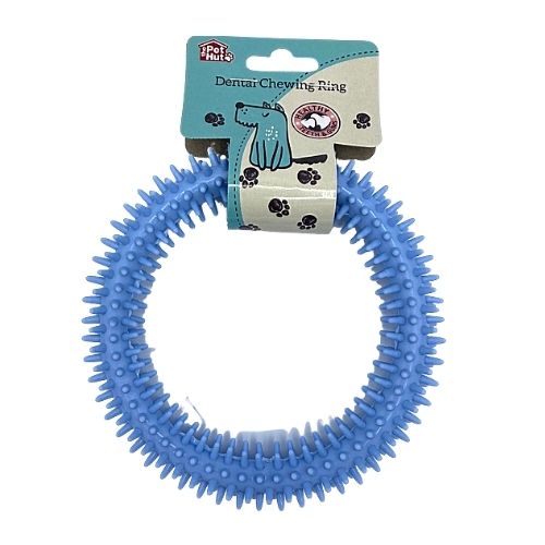 Blue Dental Doggy Dental Chewing Ring 14cm Dog Toys The Pet Hut   