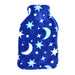Printed Coral Fleece Hot Water Bottles Assorted Designs Hot Water Bottles Cosy & Snug Blue Star and Moon  