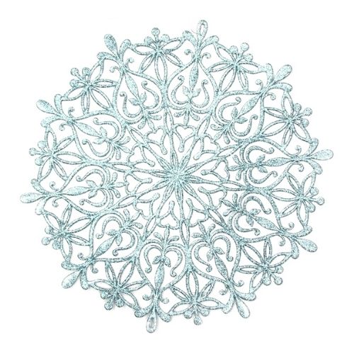 Glitter Snowflake Christmas Decoration 34cm Assorted Colours Christmas Festive Decorations FabFinds Ice Blue  