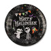 Bonez Happy Halloween Paper Plates 15 Pk Halloween Accessories FabFinds Black  