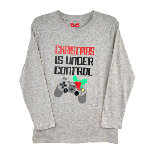Boys Game Christmas Long-Sleeved Top T-Shirts FabFinds   