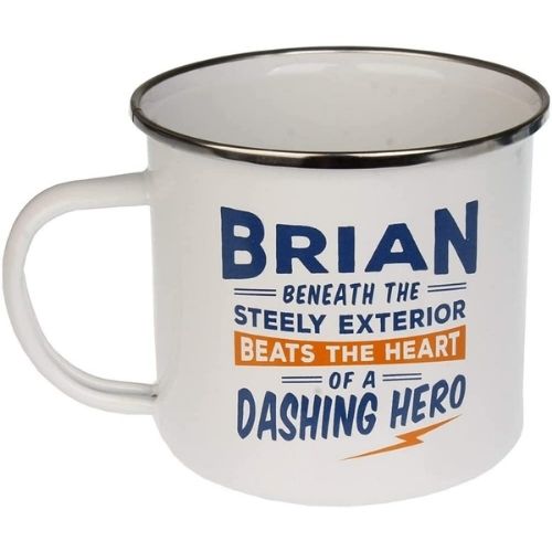 Enamel Personalised Coffee Mug Brian Mugs FabFinds   