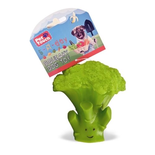 Pet Touch Squeaky Dog Toy Assorted Foods Dog Toys Pet Touch Brocolli  