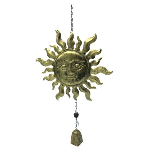 Gold and Silver Sun Hanging Wind Chime Assorted Styles Garden Decor FabFinds Sun  