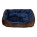 Hounds Brown and Navy Faux Fur Pet Bed Assorted Sizes Dog Beds Hounds Medium  L 63cm x W 50cm x H 16cm  