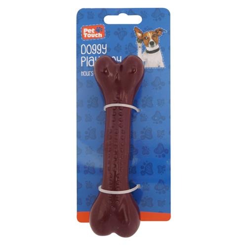 Pet Touch Hard Bone Dog Toy Available In 2 Colours Dog Toys Pet Touch Brown  