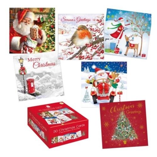 Bumper Box Christmas Cards Assorted Designs 30 Pk Christmas Cards Design Group   