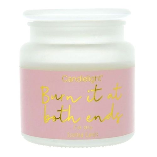 Burn It At Both Ends Large Pot Candle Pink Petal Scent Candles Candlelight   