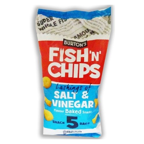 Burton's Fish n Chips Salt & Vinegar Baked Snacks 5 x 25g Crisps, Snacks & Popcorn Burton's   