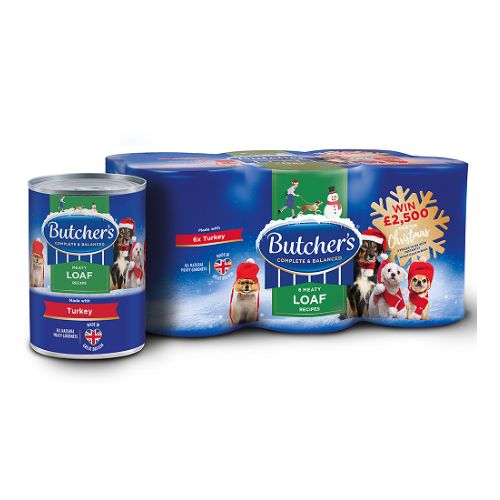 Butcher's Meaty Loaf Turkey Flavour Tinned Dog Food 6 x 395g Dog Food Butchers   