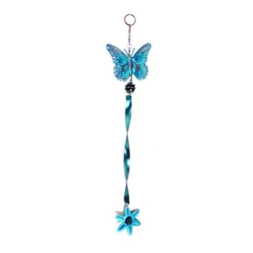 Butterfly Hanging Garden Decoration L52cm Garden Decor FabFinds Blue  