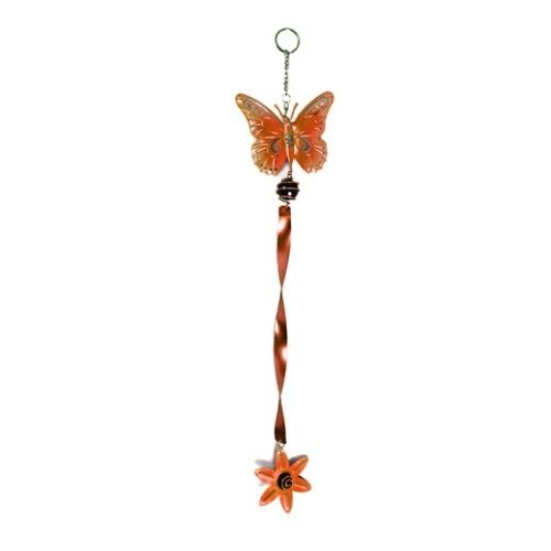 Butterfly Hanging Garden Decoration L52cm Garden Decor FabFinds Orange  