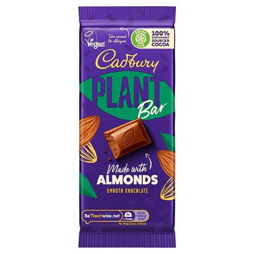 Cadbury Plant Chocolate Bar Almond 90g Chocolate Cadbury   