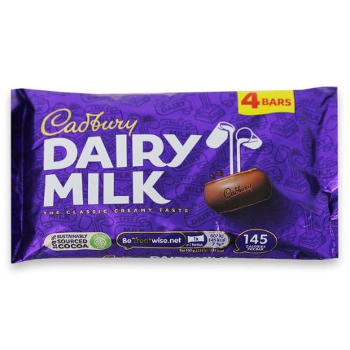 Cadbury Dairy Milk Chocolate Bars 4pk Chocolate Cadbury   