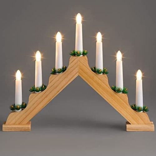 Snow White Battery Operated Candle Bridge Christmas Decorations Snow White   