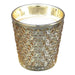 Candlelight Embossed Gold Glass Candles Prosecco Scent 350gm Candles Candlelight   