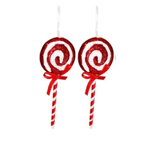 Mini Candy Cane Lollipops 2 Pack Christmas Decorations FabFinds   