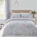 Coloroll Cecilia Grey Floral Duvet Set Duvet Sets Coloroll   