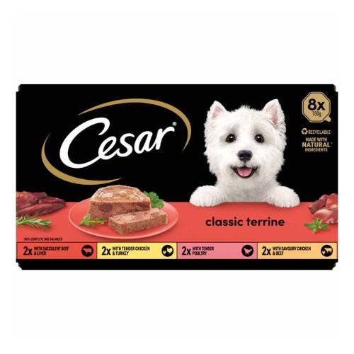 Cesar Classic Terrine Wet Dog Food 8x150g Dog Food Cesar   