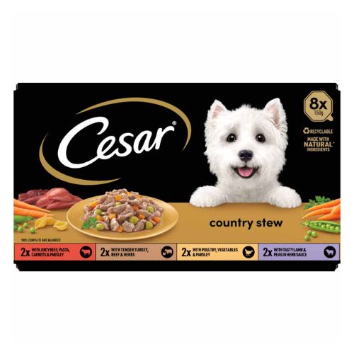 Cesar Country Stew Wet Dog Food Trays 8x150g Dog Food Cesar   