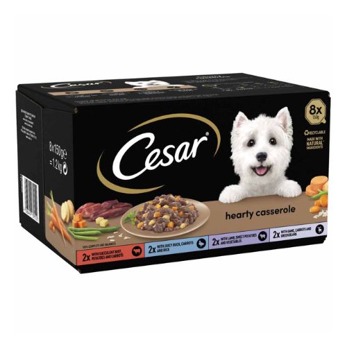 Cesar Hearty Casserole Wet Dog Food Trays 8 x 150g Dog Food Cesar   