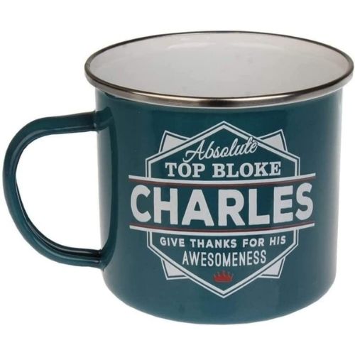 Enamel Personalised Coffee Mug Charles Mugs FabFinds   
