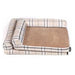Hounds Cream Checkered Corner Pet Bed Assorted Sizes Dog Beds FabFinds Medium L65cm xW52cm x H14cm  