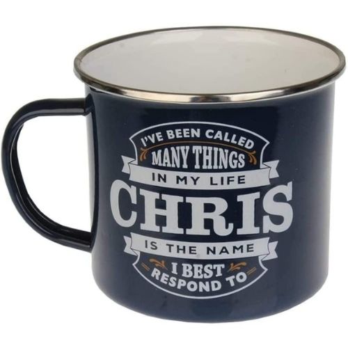 Enamel Personalised Coffee Mug Chris Mugs FabFinds   