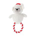 Christmas Bear Rope Dog Play Toy Assorted Colours Dog Toy Paws Behavin' Badly   