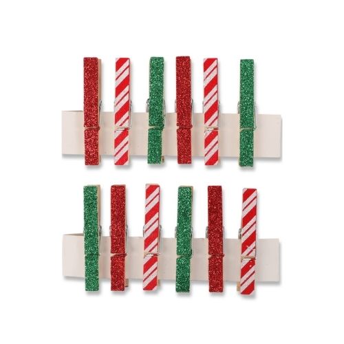 12 Christmas Card Character Clips Christmas Cards FabFinds Glitter  