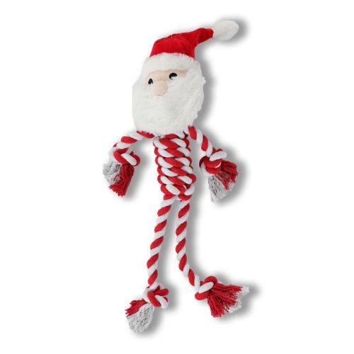 Christmas Character Santa Dog Rope Play Toy Dog Toy Paws Behavin' Badly   