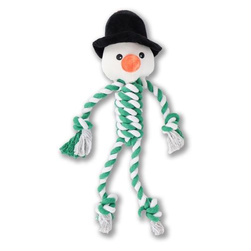 Christmas Character Snowman Dog Rope Play Toy Dog Toy Paws Behavin' Badly   