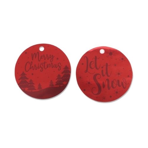 Red Foil Gift Tags 'Merry Christmas' 'Let It Snow' 20 Pack Gift Tags & Labels FabFinds   