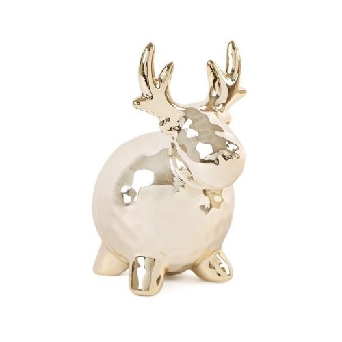 Christmas Gold Round Reindeer Ornament Christmas Ornament FabFinds   