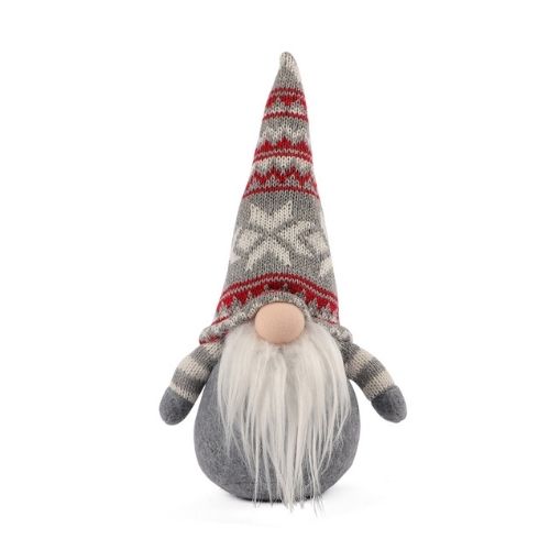 Christmas Gonk with Grey and Red Snowflake Hat Assorted 31cm Christmas Gonks FabFinds Large Snowflake Hat  