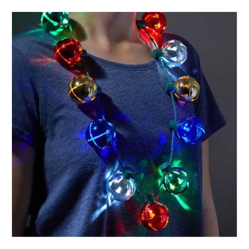 Christmas Jingle Bell Light Up Necklace Christmas Accessories Three Kings   