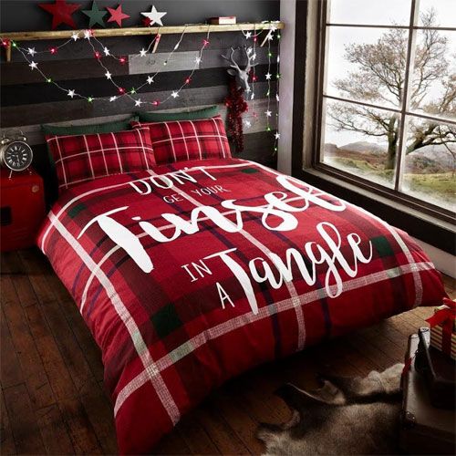 Coloroll Christmas Tinsel in a Tangle Duvet Set Assorted Sizes Duvet Sets Coloroll King  
