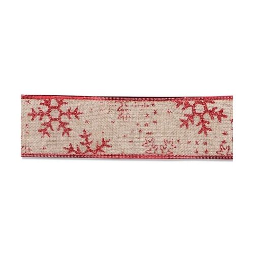 Christmas Luxury Gift Ribbon Rolls 2m Assorted Designs Christmas Tags & Bows FabFinds Red Snowflake  