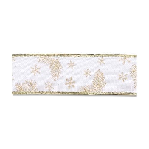 Christmas Luxury Gift Ribbon Rolls 2m Assorted Designs Christmas Tags & Bows FabFinds Gold Snowflake  