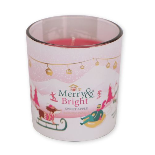 Merry & Bright Sweet Apple Christmas Scented Jar Candle 4oz Candles FabFinds   