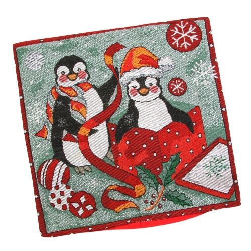 Festive Penguin Christmas Cushion Christmas Cushions & Throws FabFinds   