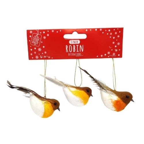 Robin Ornament Decorations 3 Pack Christmas Baubles, Ornaments & Tinsel FabFinds   