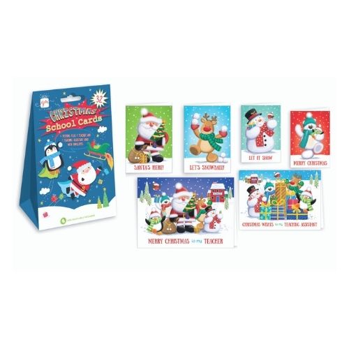 Kids Boxed Christmas School Cards 32 Pk Christmas Cards Gift Works   