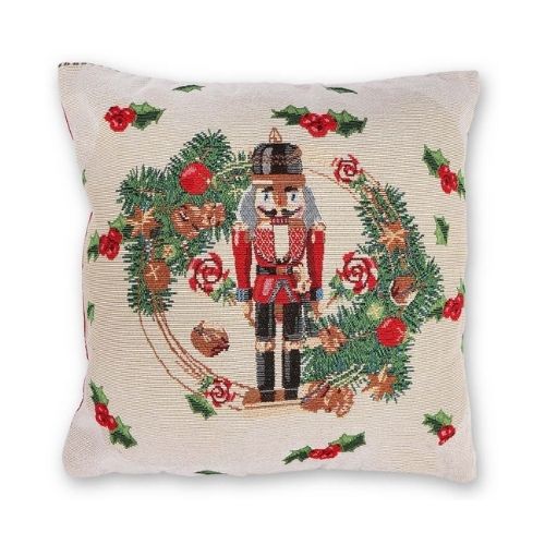Nutcracker Soldier Christmas Cushion 46cm x 46cm Christmas Cushions & Throws FabFinds   