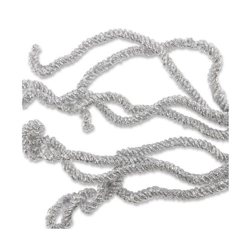 Thin Rope Tinsel 4m Assorted Colours Christmas Tinsel FabFinds Silver  