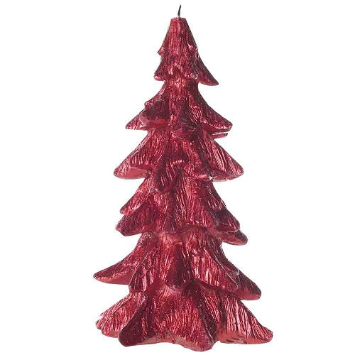 Christmas Tree  Glitter Candle - Assorted Colours Christmas Candles & Holders Home Collection Red  