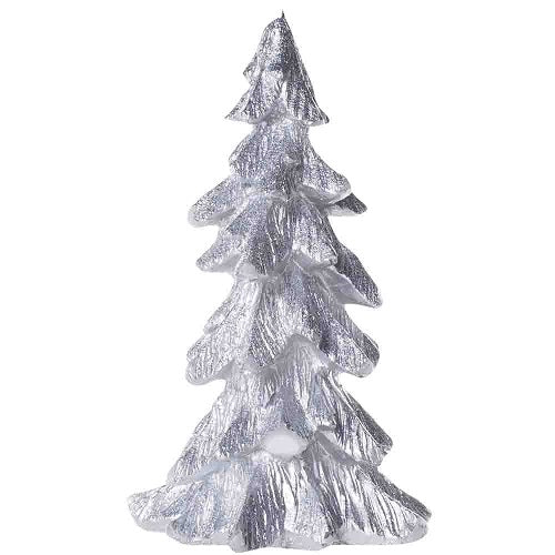 Christmas Tree  Glitter Candle - Assorted Colours Christmas Candles & Holders Home Collection Silver  