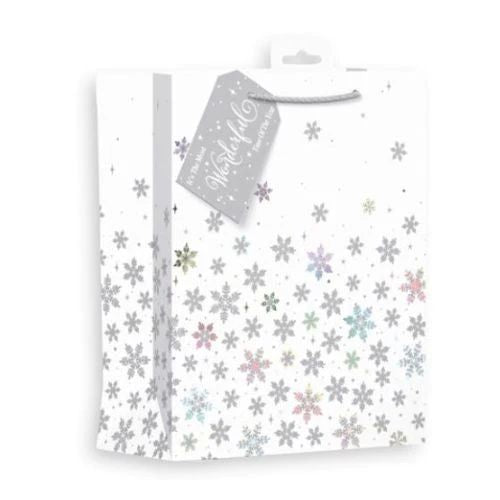 White & Silver Snowflake Christmas Gift Bag Extra Large Christmas Gift Bags & Boxes Anker   